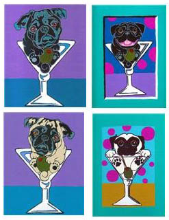 martini pug dogs