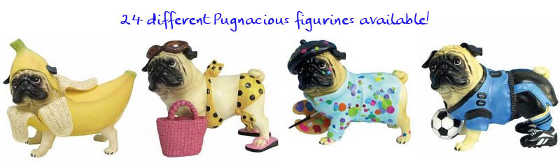 Pugnacious Pug Figurines